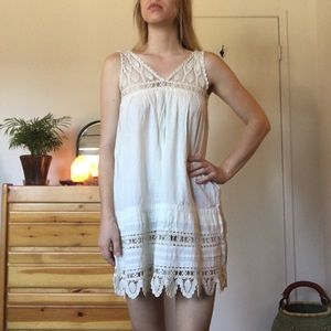 Edwardian 1910s lace shift dress night gown boho